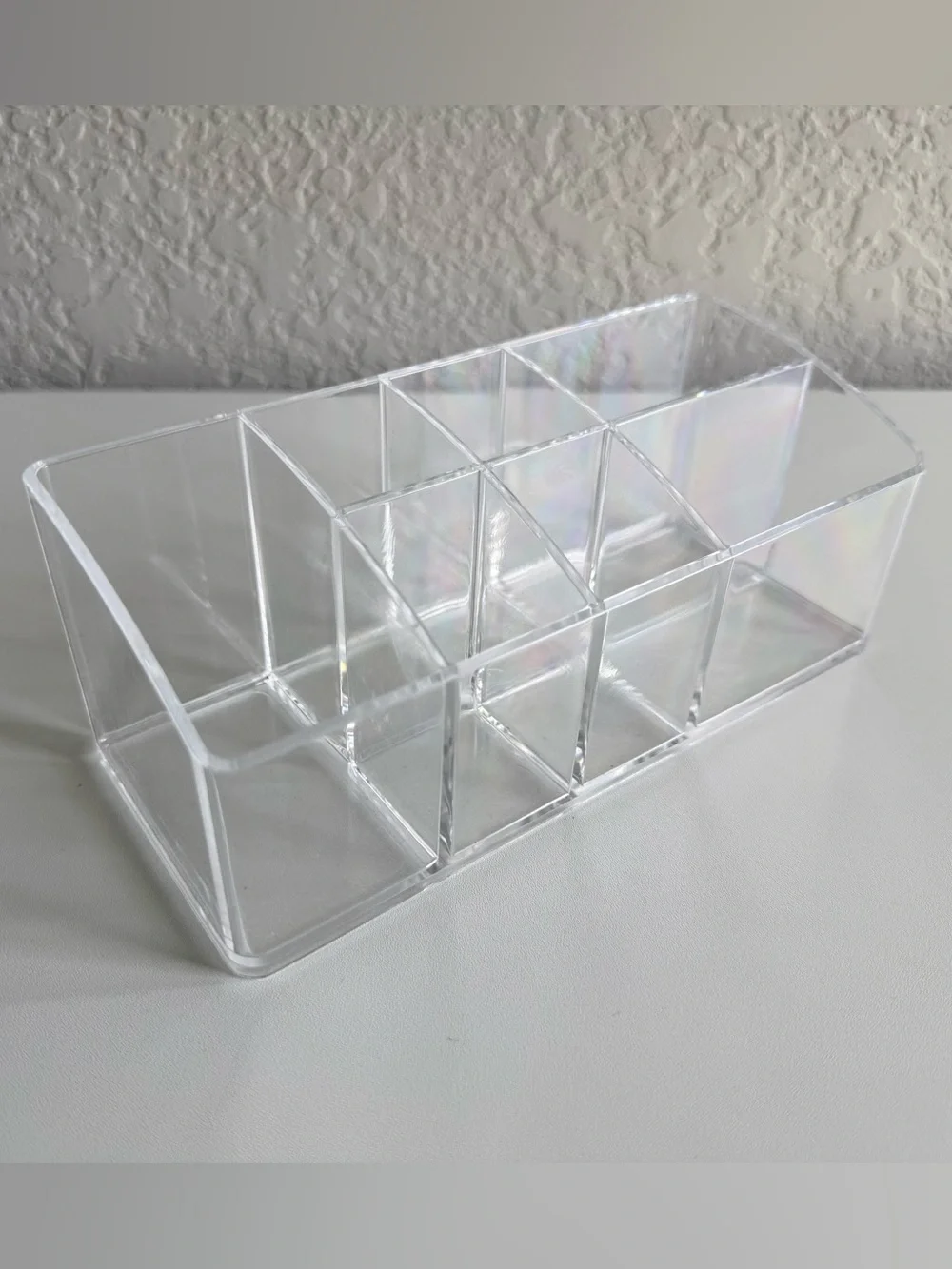 Clear Acrylic Desk Organizer - Transparent Multi-Compartment Storage